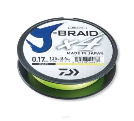 Plecionka Daiwa J-Braid X4E - Yellow 135m