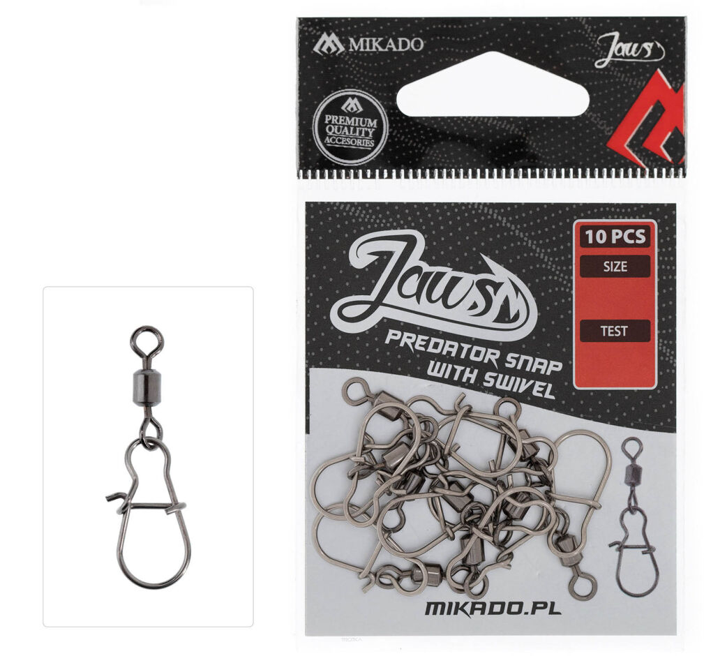 Agrafki Z Krętlikiem Mikado Jaws Predator Snap - M