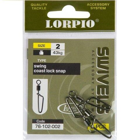 Krętlik z agrafką Lorpio - Swing Coast Lock Snap - roz. 8 / 19kg
