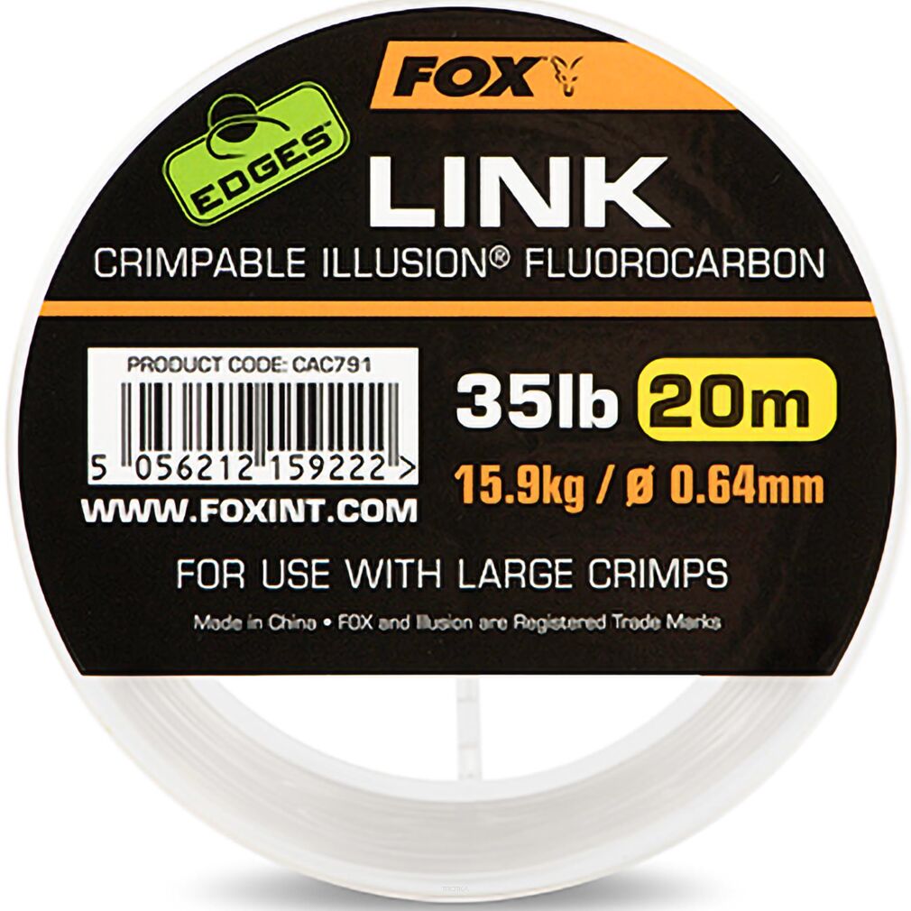 Fluorocarbon przyponowy Fox Edges Link Crimpable Illusion Fluorocarbon 35lb 20m