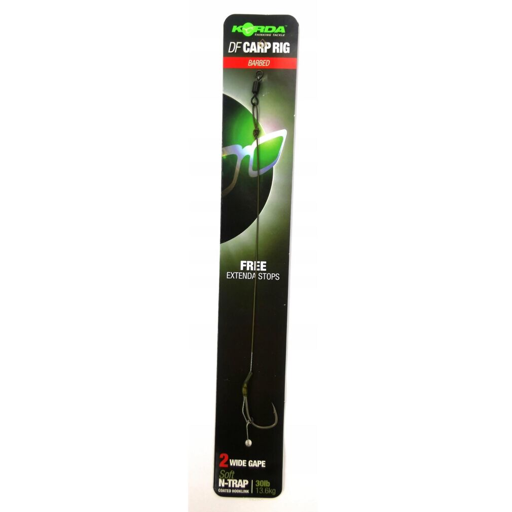 Przypon Korda DF Wide Gape 2 Barbed Soft N-Trap Coated 30lb 13.6kg