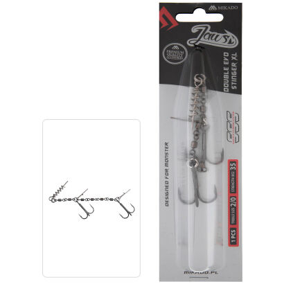 Dozbrojka Mikado Z Krętlików Jaws Double Evo Stinger Xl 35kg Kotwice 2/0