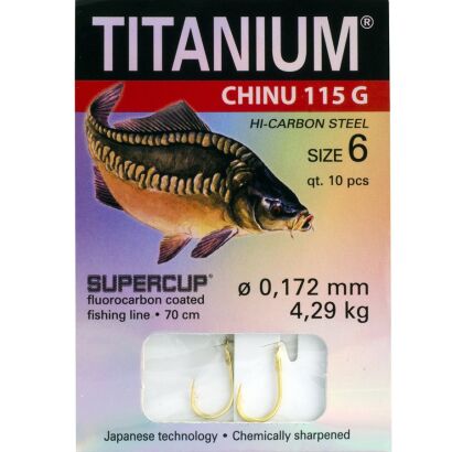 Haczyki przyponem Robinson Titanium - Chinu 115G - roz. 12