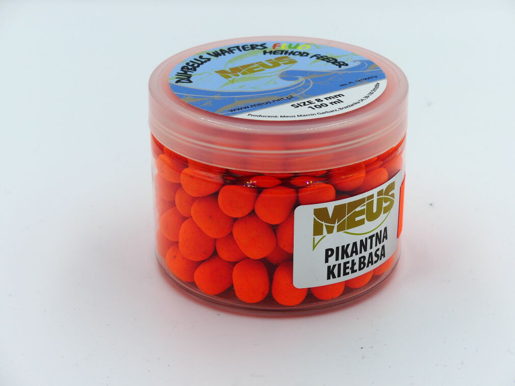 Dumbells Meus Wafters Method Feeder Fluo 8mm - Pikantna Kiełbasa