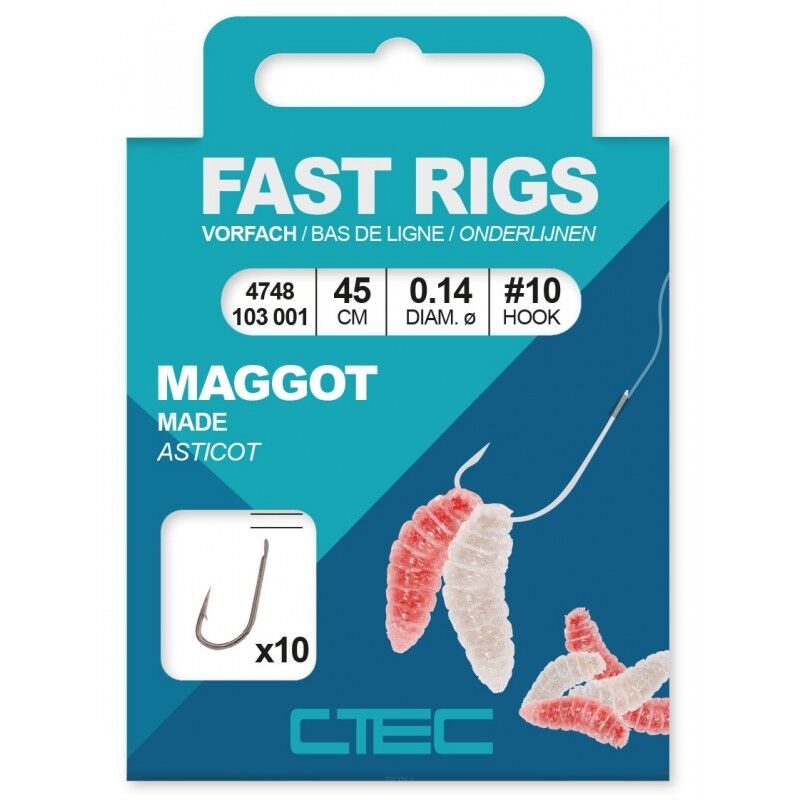 Haczyki z przyponem Ctec FR Maggot 50cm #12