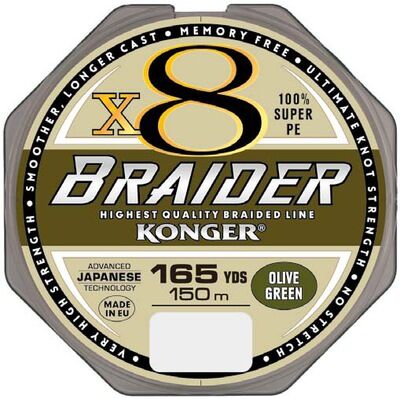 Plecionka Konger Braider X8 0,08mm/150 - Olive Green