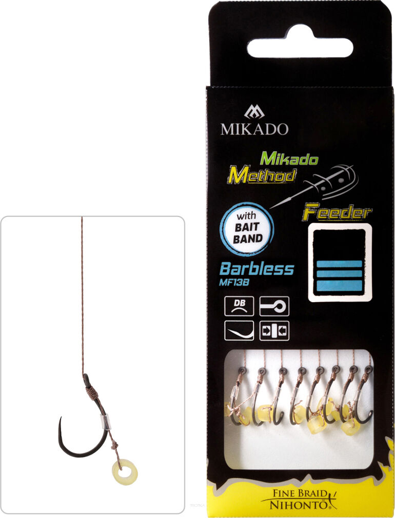 Haczyki Mikado Method Feeder z gumką bez zadziora 10cm/#10