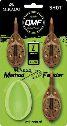 Koszyk + foremka do metody Mikado Method Feeder SHOT QMF SET L 3x20g