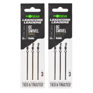 Leadcore Korda Kable Leadcore Leader QC Swivel Weed 50cm - 2