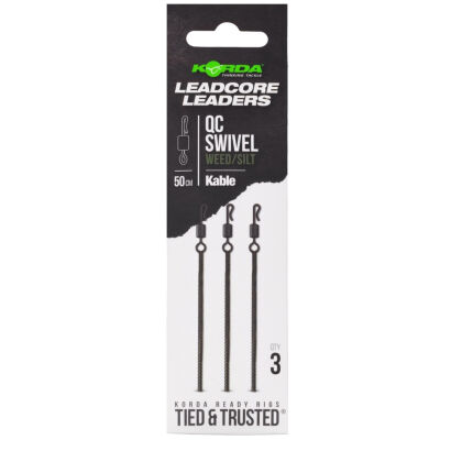 Leadcore Korda Kable Leadcore Leader QC Swivel Weed 50cm