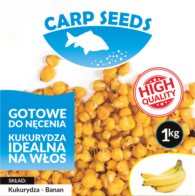 Gotowe ziarno zanętowe Carp Seeds - Kukurydza Banan 1kg