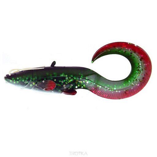 Guma D.A.M Effzett Real Life Catfish Curl Tail Loose Body 20cm - Green