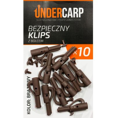 Bezpieczny klips Under Carp z bolcem - brązowy