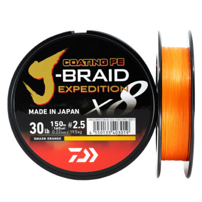 Plecionka Daiwa J-Braid Expedition X8E 0,22mm 150m Smash Orange