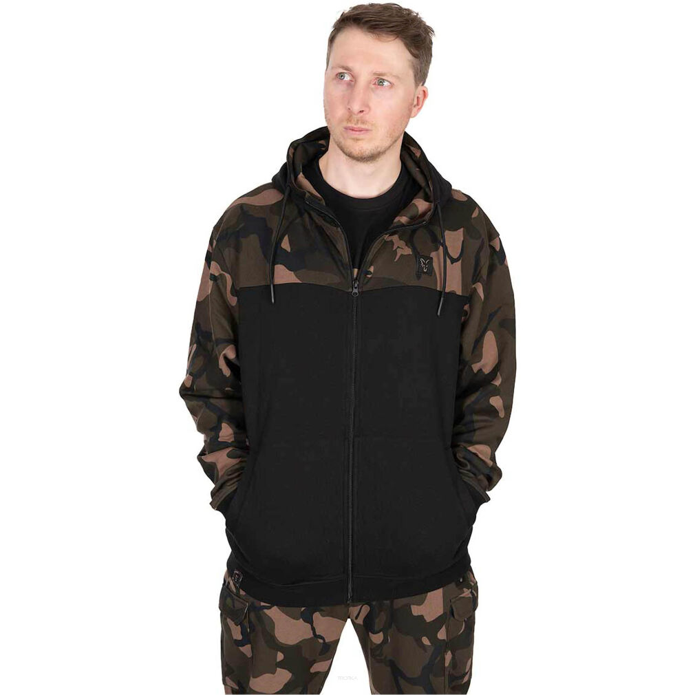 Bluza Fox Lw Black/Camo Split Zip Hoody - XXXL