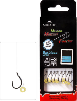 Haczyki Mikado Method Feeder - z gumką bez zadziora 10cm/#8