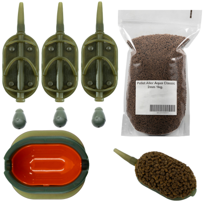 Zestaw 3xPodajnik ARC 50g+Foremka+Łączniki+1kg Pellet 2mm