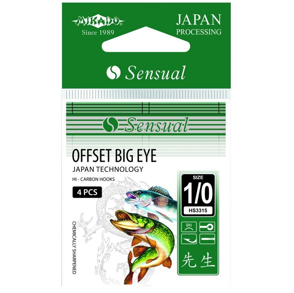 Haczyki Mikado Sensual - Offset Big Eye roz. 4/0 BN