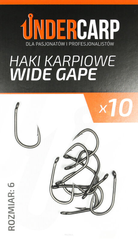 Teflonowe haki karpiowe WIDE GAPE 6