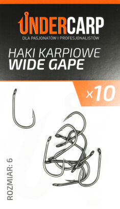 Teflonowe haki karpiowe WIDE GAPE 6