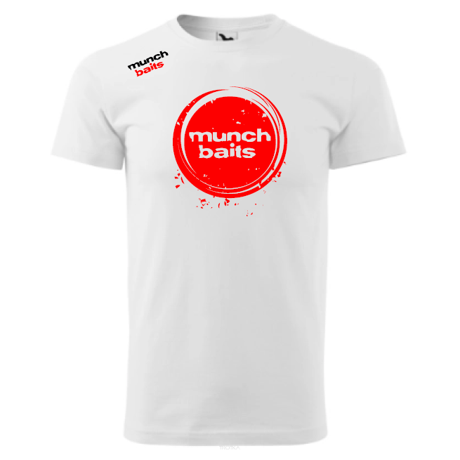 Koszulka męska z logo Munch Baits (t-shirt) - Biała, roz. XXXXL