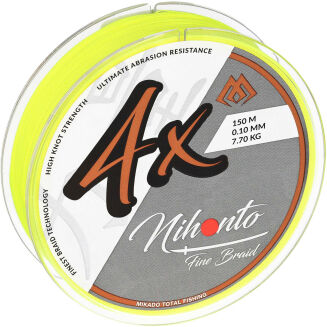 Plecionka Mikado Nihonto Fine Braid 0.10mm/7.7kg/150m - Fluo Żółta - 2
