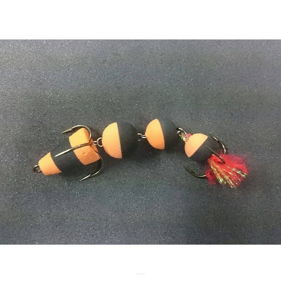 Mandula 4częściowa pomarańczowo-czarna 8cm