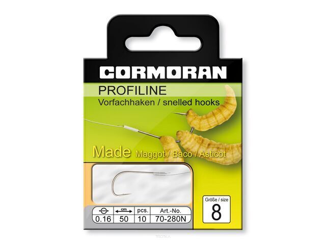 Haczyki Cormoran z przyponem - Maggot N - 0,16mm roz. 12