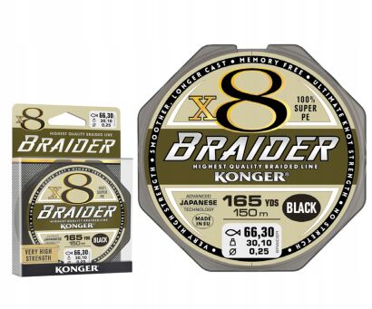 Plecionka Konger Braider X8 0,14/150 - Olive Green