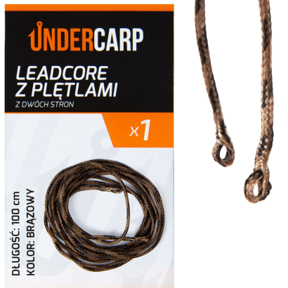 Leadcore Under Carp z plętlami z dwóch stron brązowy 100 cm