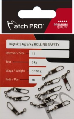 Krętlik z agrafką Match Pro - Rolling Safety #14/4kg
