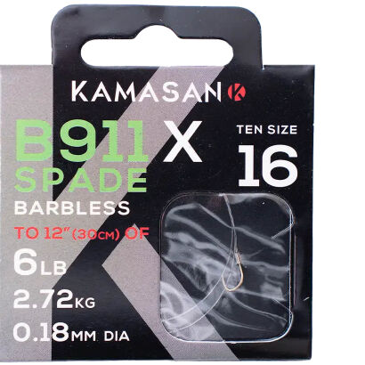 Przypony Kamasan B911 X Spade Barbless 30cm 0,22mm - 12