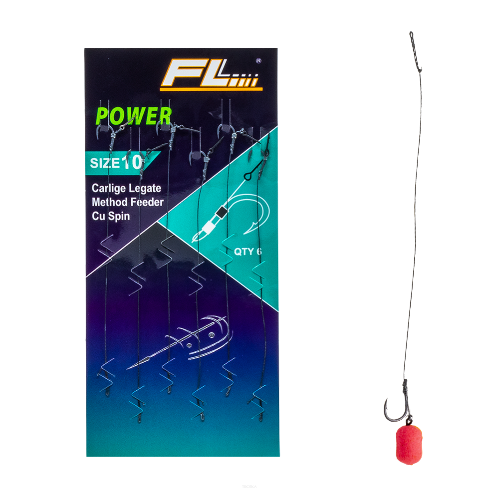 FL Method Feeder Power bagnet r.10 0.14mm 6szt. przypony na plecionce