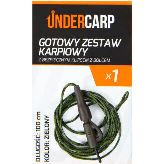 Gotowy Zestaw Karpiowy Under Carp Z Bezpiecznym Klipsem Z Bolcem Zielony 100cm - 2