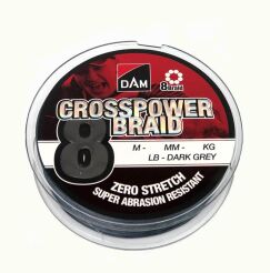 Dam Plecionka Crosspower 8 Braid 20lb 0.15mm 9.0kg 150m Dark Grey