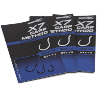 Haczyki Matrix X7 Carp Method Barbless Eyed - 16 - 4
