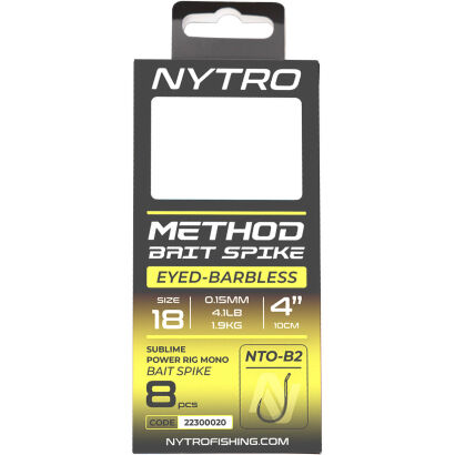 Przypony Nytro Nto-b2 Barbless Method Bait Spike 14/0,19mm/10cm