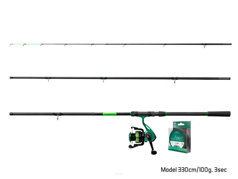 Zestaw Feederowy Delphin Wędka+Kołowrotek Feeder Green FEED -330/100