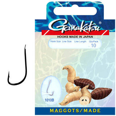 Haczyki Gamakatsu z Przyponem Coarse-Maggots 1010b #14/0.12mm