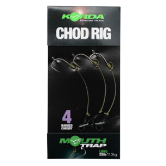 Przypony Korda Chod Rig Long Choddy 4 Barbed 25lb 11.3kg - 2