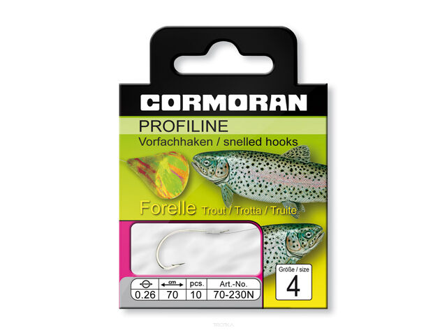 Haczyki Cormoran z przyponem - Trout N - 0,26mm roz. 6