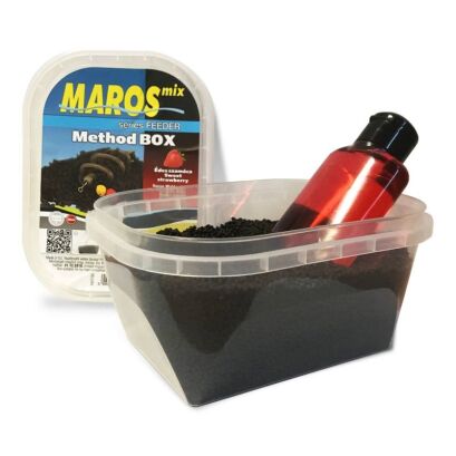 Pellet Maros-Mix Method Box + Liquid - Black Halibut&Halibut 