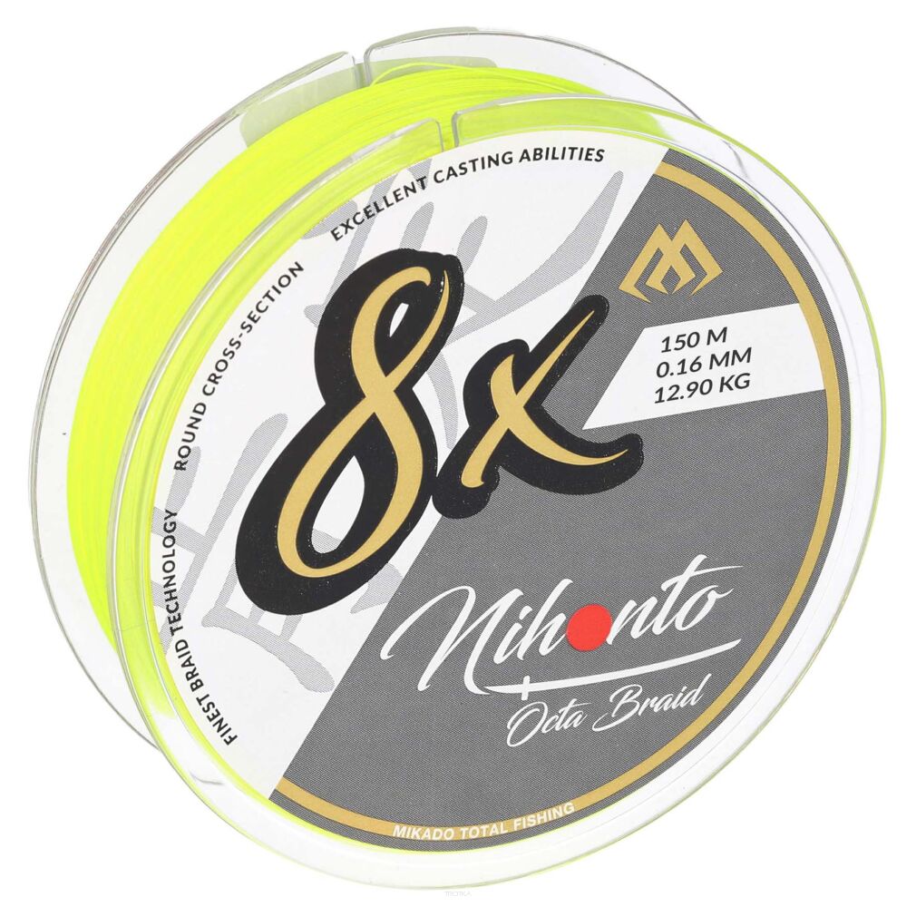 Plecionka Mikado Nihonto Octa Braid 0.16mm/12.9kg/150m - Fluo Żółta