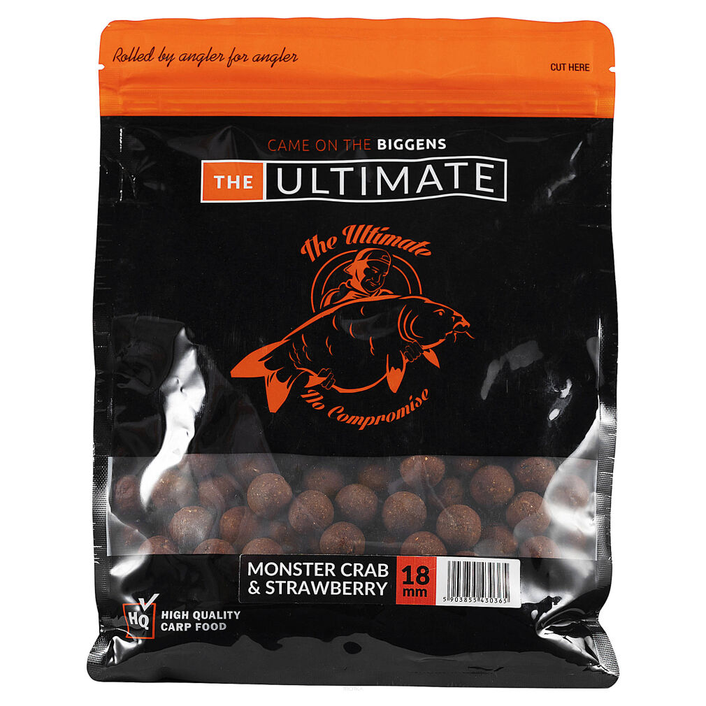 Kulki Proteinowe Ultimate Products Monster Crab & Strawberry Boilies -  Krab Z Truskawką 18mm 1kg