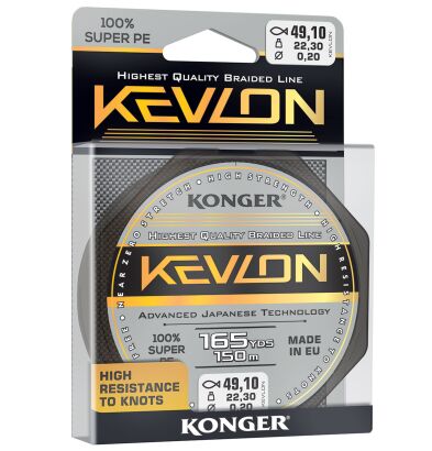 Plecionka Konger Kevlon X4 0,08/150 - Olive Green