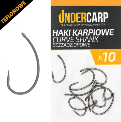 Teflonowe haki karpiowe CURVE SHANK bezzadziorowe 6