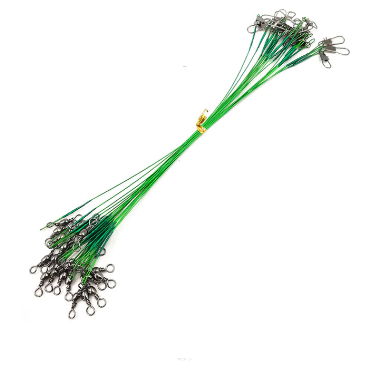 Przypony stalowe Fil Fishing Wire Leader - Zielone, 30cm/9kg - 30szt.