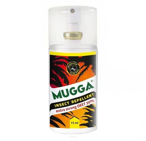 MUGGA w sprayu 50% DEET 75ml to najmocniejszy preparat 
repelent na komary, moskity 