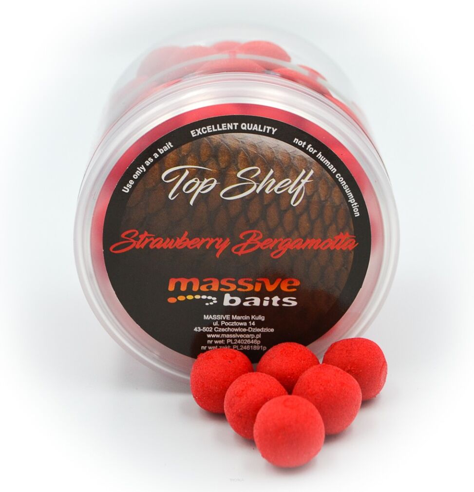 Kulki Karpiowe Pop Ups Massive Baits 14mm - Strawberry Bergamotta