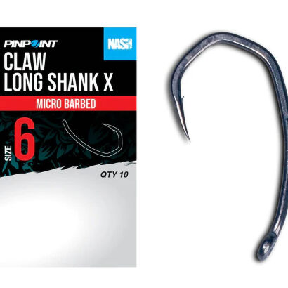 Haczyki Nash Claw Long Shank X Barbed - 4